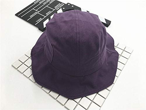 Bucket Hat Hut Damen Herren Unisex Faltbarer Eimer Hut Fisherman Cap Casual Outdoor Sonnenschutz Baumwolle Sun Caps Frauen Hut-Lila_56-58Cm