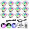 YZGWZLD Terrassen Einbaustrahler Terrassenbeleuchtung 12er Set LED Bodeneinbaustrahler RGB 58.8mm IP67 wasserdicht für außen innen Garten Holzbrücke Pool Holzdeck inkl. 12V mini Einbauspots