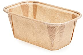 Ecopack stampi per miniplumcake in Carta Antiaderente, Resistenti Fino a 220°C, Misure mm 80x40x40, 50 pz