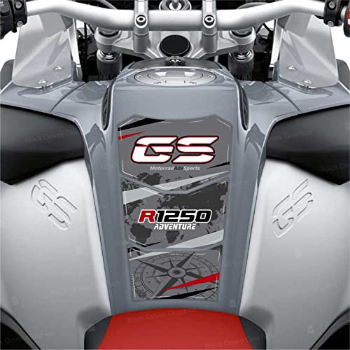 3D-Aufkleber für Tankdeckel, kompatibel mit Ersatz für Motorrad BMW R 1250 GS Adventure 2021 Ice Gray Tankpad
