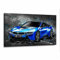Kunstgestalten24 Leinwandbild BMW i8 er Blue Style Wandbilder Auto Kunst Druck XXL Übergrößen Wand Deko Keilrahmen, Größe: 90x50cm mit 4cm Rahmen
