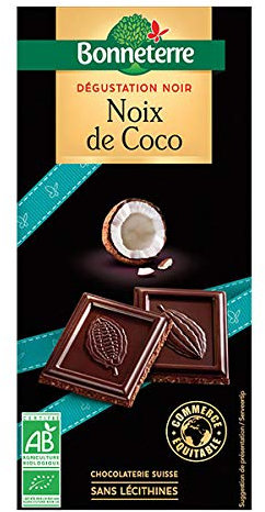 Bonneterre - Tablette Chocolat Noir Noix De Coco 85G - Unité