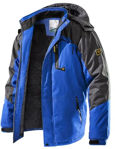 CARWORNIC Herren Skijacke Warme Wasserdicht Winterjacke Für Herren Outdoor Wanderjacke Schwarz Winddichte Sport Snowboardjacke Funktionsjacke Mit Abnehmbarer Kapuze