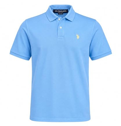 U.S. Polo Assn. Herren Solid Interlock Polo Polohemd (1er Pack) | Piqué-Poloshirt mit zwei Knöpfen, Sommermode, Golfshirt