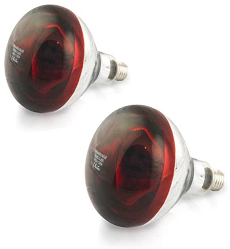 fratrisPRO 2 Stk 150 Watt E27 Rotlichtlampe Wärmelampe aus Hartglas 240 Volt - Infratrotlampe für Tiere - Küken, Kaninchen, Ferkel, Hundewelpen, Hühnerstall, Hasen