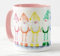 Vixar Rainbow Gonk Watercolour Art Coloured Mug Cup Gift Birthday Work Office Christmas Tea Coffee (Pink)