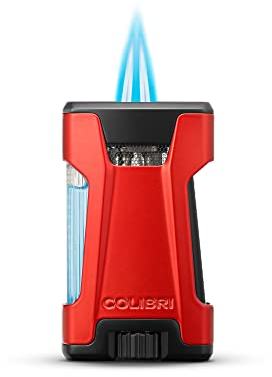 Colibri Rebel Sturmfeuerzeug - Jet Feuerzeug mit Doppel-Strahlflamme - Metallgehäuse - Windbeständig - Extragroßes Einstellrad - Sicher geliefert ohne Butangasfüllung, nach Belieben zu Hause auffüllen