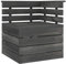 JUNZAI Garten-Paletten-Ecksofa, Gartenlounge, Outdoor Sofa, Loungemöbel, Balkonmöbel Lounge, Garten Sofa, Terrassenmöbel, Massivholz Kiefer Dunkelgrau