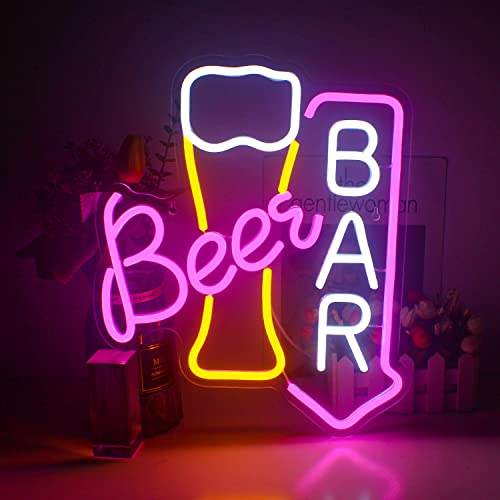 Wanxing Enseigne néon pour décoration murale, lampe néon pour bar à bière, panneau lumineux néon pour bar, bar à bière, décoration d'intérieur, magasin, boîte de nuit