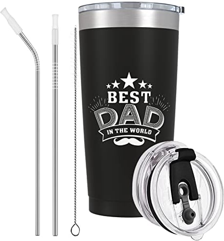 BestaFiesta Fathers Day Dad Gifts for Dad Thermal Insulated Travel Coffee Mug Stainless Steel Tumbler with Accessories for Hot & Cold Drinks Birthday Gift for Him