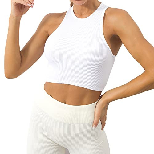 Damen Sport-BH, Fitness, Workout, Laufshirts, Yoga, Tanktop - Sport BH Gepolsterter Rückenfrei Gepolstert Fitness Lauf Joggen Bustier Sexy ärmellos Tanktop Stricktop