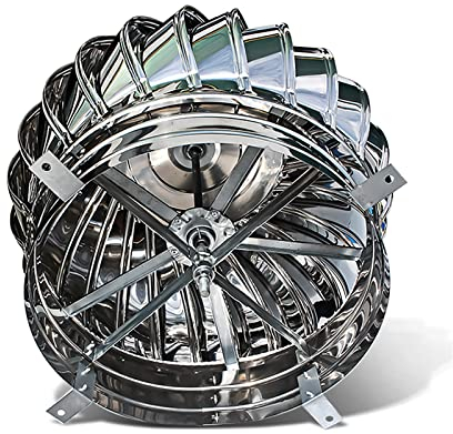 MBROS Rotierende Schornsteinhaube, Edelstahl 304, Ventilator, Turbine, Dachentlüftungsrohre, Schornsteinkappen, wetterfest, kleine Tiere und Schmutz