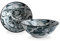 Mino Ware Japanische Keramik Ramen Nudeln Donburi Schale (Set von 2) Made in Japan (Drache & Berg, Fuji Schwarz) KND204