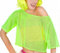 SamHeng Fishnet Camiseta Transparente Crop Top Mujer Disfraz de los Años 80 para Mujer Accesorios Mujer de Ropa Años 80 para Fiesta Temática de 80(Verde neón)