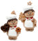 Dekohelden24 Keramik Weihnachtsbäcker mit Lebkuchen in weiß/braun als 2er Set, Maße je Figur L/B/H 9 x 6 x 13 cm