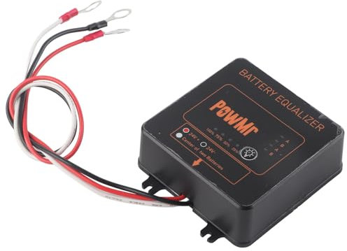 Batería del Sistema Solar Ecualizador de Batería Equilibrador de Voltaje del Sistema Solar con Protección de Conexión Inversa 2 Cargadores de Batería para Automóviles de 12 V