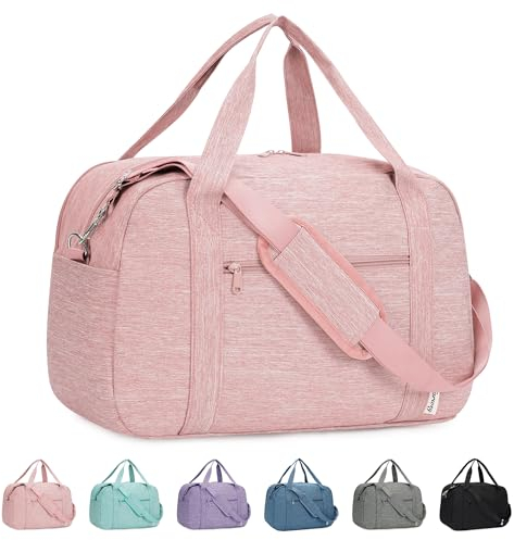 for Easyjet Cabin Bag 45X36X20 Underseat with Laptop Compartment 14 Inch Travel Duffel Bag with Wet Pocket Weekender Overnight Carry on Luggage for Women and Men 25L (Pink)
