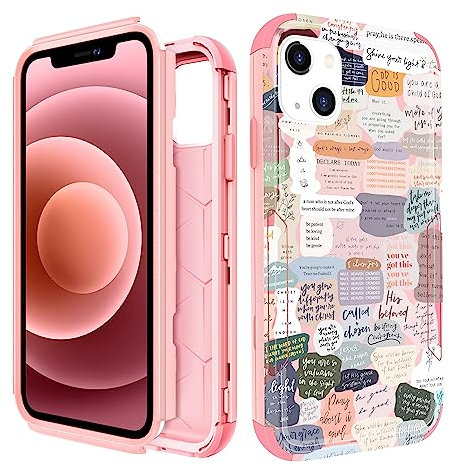 Pegmode for iPhone 15 Plus Case - Heavy Duty Protective Designer Christian Quotes Cute Cartoon Hard Shockproof Bumper Phone Cases for Apple 15 Plus for Girly Women Men Girls Boys Teens