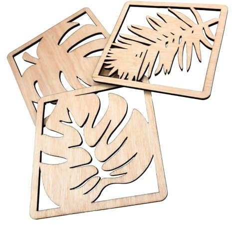 Sottobicchieri Set di 8 pezzi foglia quadrata, Poggia Bicchieri, Porta Sottobicchieri