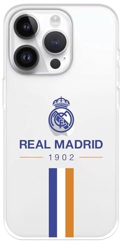 Real Madrid 1902 Transparent Case for iPhone 15 Pro to Protect Your Mobile Phone, Flexible Silicone Layer with Official Real Madrid License