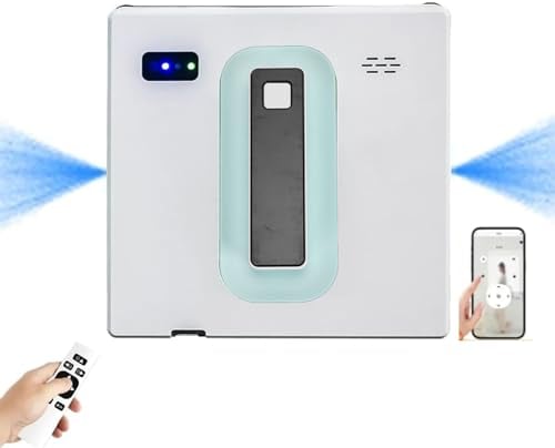Fabater Fensterputzroboter, 2500Pa Fensterputzroboter mit Automatischer Wassersprühung, Ferngesteuerter Fensterputzroboter mit Intelligenter Pfadplanung, Kantenerkennung, 50-ml-Reservoir