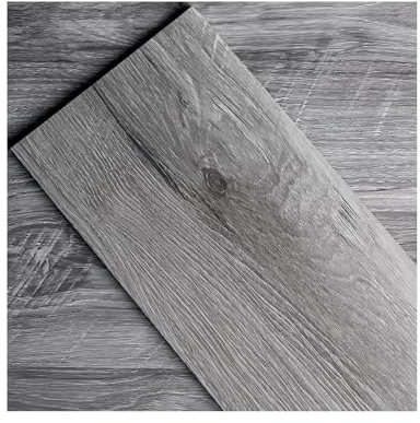 GreenFullHouse Vinyl Flooring Self Adhesive Floor Planks with Wooden Effect Peel and Stick 15.24cm x15.24cm 2.0 mm 1 Piece Waterproof for Kitchen Living Room Bedroom (Grey Sample)