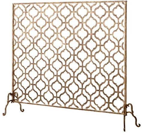 CLLBANT Kaminschirm, Flachbildschirm, Kaminschirm, 37 B x 30 H, Retro-Schmiedeeisen, europäischer Kaminschirm, Funkenschutz, kleines Geschenk