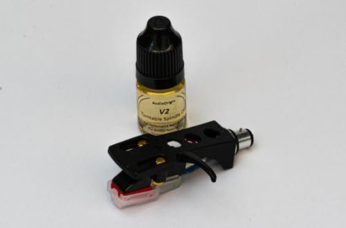Matt Black Headshell, Cartridge, Stylus and V2 Lubrication Bundle fits Denon DP-400, DP-500W, PL-1700W, DP-450usb, DP-67L, DP-3000, DP-80, DP-6000