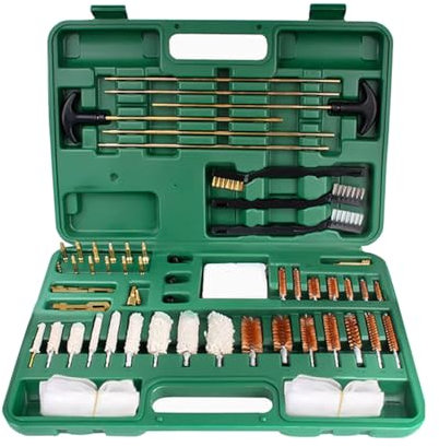 MOCNT 58Stk Waffenreinigungsset Reinigungsset Waffenpflege Waffenreinigung Messingbürsten für Gewehr Luftpistole Pistole Flinte 12ga 20ga .17 .22 .270 .30 .38 .40 .45