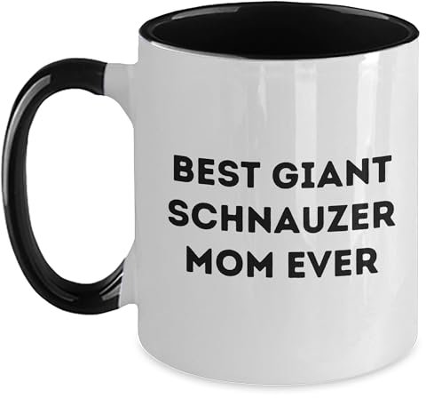 Taza de café gigante con diseño de perro Schnauzer en dos tonos, regalo de amigos y familiares para cumpleaños