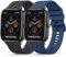 Vancle 2 Piezas Correa 20mm para Amazfit GTS/GTS 2/ GTS 2 Mini/GTS 3/ GTS 4/ GTS 4 Mini Mujer Hombre, Pulsera de Repuesto Suave Silicona Deportiva para Amazfit Bip 3/ Bip 3 Pro/Bip S/Bip U pro