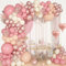 Ballon Garland Rosa Gold, 117 Stück Retro Rosa Beige Weiß Luftballon Girlande, Luftballons Dekorationen für Geburtstag, Boho Hochzeit, Baby Party, Henne Party, Engagement