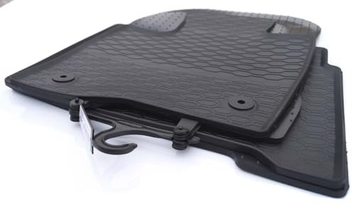 Gummi Fußmatten passgenau für Ford S-Max II & Ford Galaxy IV ab 2015 Gummi Matten Set Geruchsneutral Fußmatten 4-teilig Schwarz Wetterfest Wintermatten Modernes Wabendesign