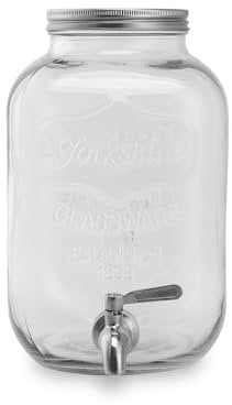 ECHTWERK Retro Getränkespender 5L, Glas, Robuster Limonadenspender mit luftdichtem Zapfhahn und Metalldeckel, ideal für Kaltgetränke auf Partys, Buffets & Feste