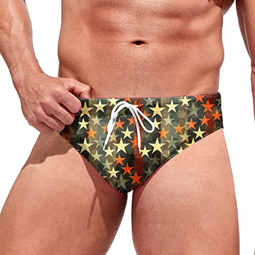 Costume da Bagno da Uomo con Slip da Spiaggia con Stampa Hawaiana Slip Costume Asciugatura Rapida Slim Moda Coulisse Costume da Mare Sportivo Casual Elasticizzati Tinta Unita Sexy Vita Bassa