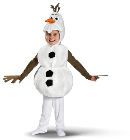 AENEY Olaf-Kostüm für Kinder, 3-teiliges Schneemann-Cosplay-Outfit mit Hut-Einteiler, Weihnachtskostüm für Jungen und Mädchen (Small)