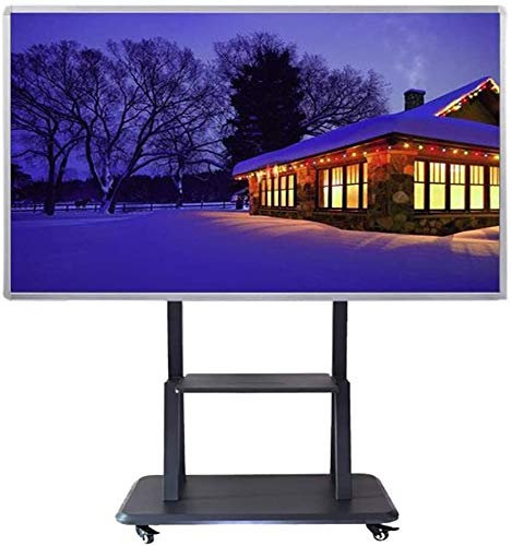 SaryEdge Mobile TV Cart, Mobile TV Stand, with Shelf TV Cart On Wheels for 60-100 Inch Flat Panel Curved LCD LED OLED Screens Up to 100kg(
