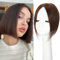 Haaraufsatz für dünner werdendes Haar, Topper für Frauen, Echthaar, für Frauen mit dünner werdendem Haar (dunkelbraun, 25,4 cm)