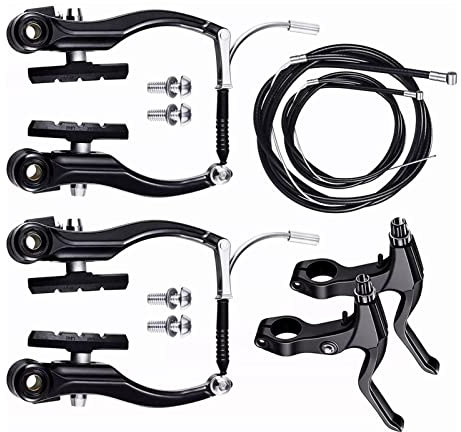 Alomejor Fahrradbremsen -Set Mountainbike Bremsen Fahrradbremssystem Aluminiumlegierung Vorne Hinten V -Bremsen mit mit Hebelkabeln für die Meisten Fahrräder