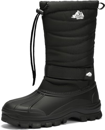 Kricely Wasserdichte Winterstiefel Herren Damen Rutschfest Schneestiefe | Warm gefütterte Schneestiefel mit rutschfester Sohle, wasserdicht. Perfekt für Spaziergänge Wanderungen und den Winteralltag.