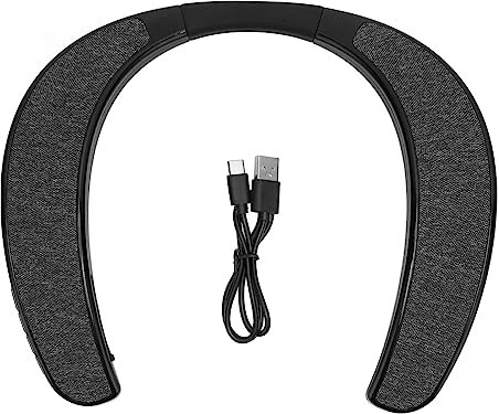 Culnflun Neckband Bluetooth Speaker, Stereo Portable Wireless Wearable Speaker HIFI Sound Lightweight Comfortable for Outdoor Sports Travel Home Use Black