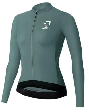 NUCKILY Radtrikot für Damen, Langarm Ultra-Thin Sommer Rennrad Trikot, Durchgehender Reißverschluss mit Taschen schnell trocknendes Fahrradtrikot