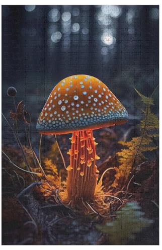 Pilz 1000 Teile Holzpuzzle,einzigartiges Puzzle, Geschenk Für Erwachsene,Familienspiel,Herausforderungsaktivität,（78×53cm）