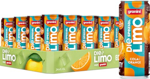Die Limo von granini Spezial Cola-Orange – natürlich erfrischend, mit Geschmack aus echten Früchten, mit Koffein, EINWEG (24 x 0,33L)