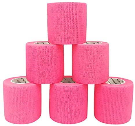 COMOmed selbstklebender verband elastische binde handgelenk bandage pflaster rolle Dog Bandagen Tierische Bandagen Rosa 5 cm X 6 Bände
