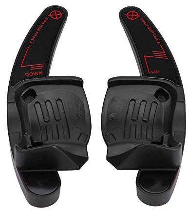 Qiilu QL05509 2 pz Car Steering Wheel Shift Paddle Lama Shifter per VW CC Golf 6 Passat B6 Jetta MK5( Red)