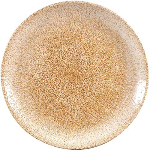 Visiodirect Lot de 12 Assiettes Plates Raku Orange - 26 cm