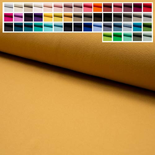 Jersey Stoff Uni Oeko-Tex Meterware ab 25 cm - einfarbiger Jersey in vielen Farben (21. Gold Senf)
