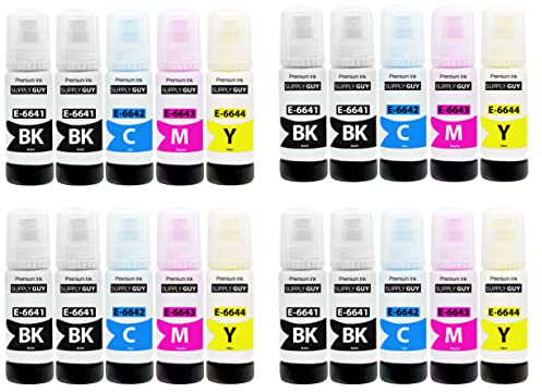 Supply Guy Tinte kompatibel mit Epson 664 für EcoTank ET-2500 ET-2550 ET-2600 ET-2650 ET-3600 ET-4500 (20x70ml Tintenflaschen)