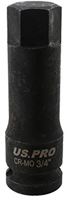 3/4 Deep Impact Hex Bit Socket 1/2 Drive 76mm Length Chrome Molybdenum Steel
